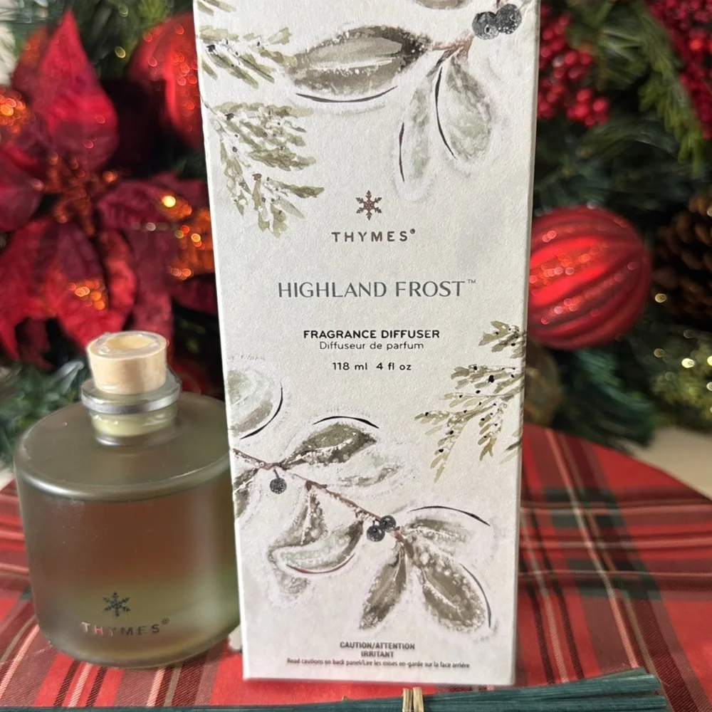 Thymes Petite Highland Frost Diffuser - Home Fragrance Diffuser Set Includes